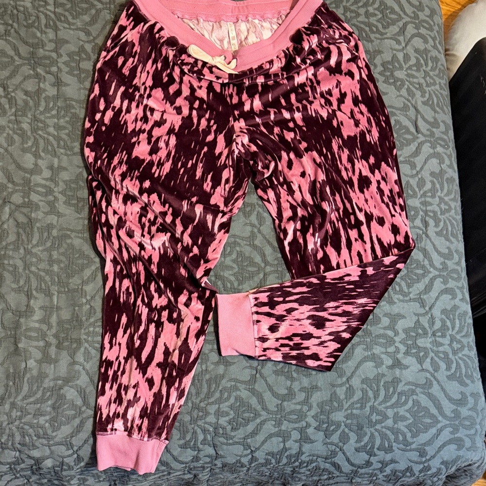 LuLaRoe “Cozy” Pink and Burgundy Joggers